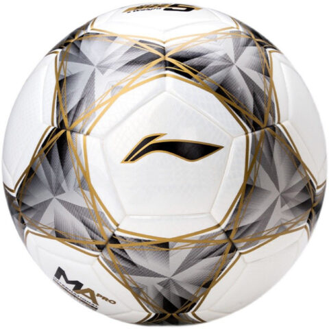 Li Ning Size 5 Soccer Ball Pu Seamless Thermal bonding Unisex White Silver Gold