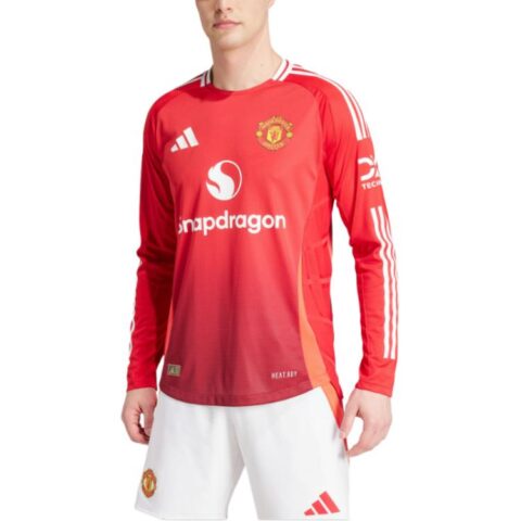 Adidas Free Shipping With AdiClub Manchester United 24/25 Long Sleeve Home Authentic Jersey