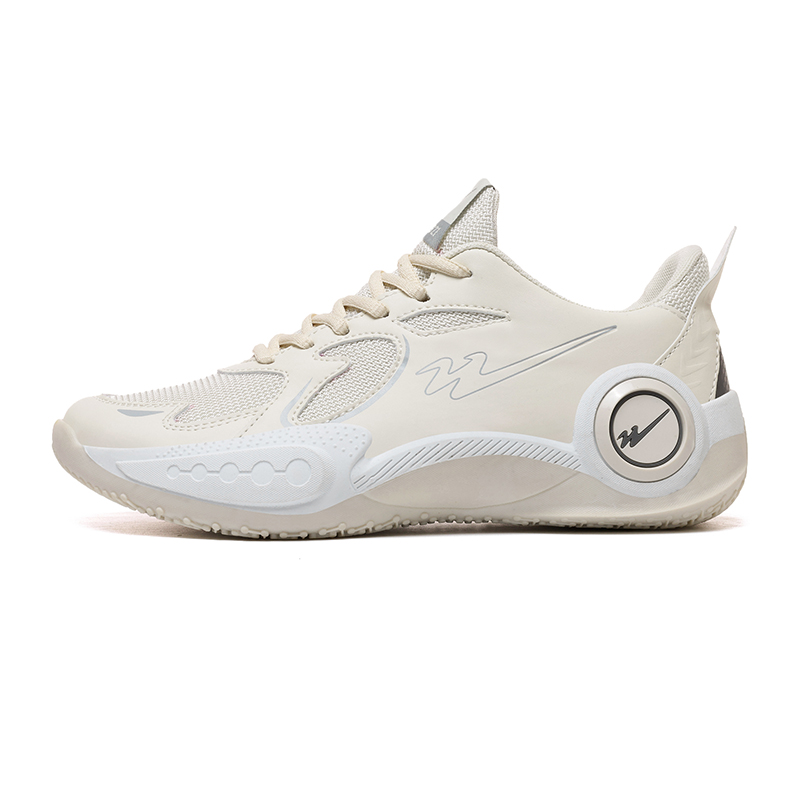 Binary Cushioning Breathable Slip Resistant Cushioning Breathable Slip Resistant Low top Basketball Shoes Unisex Beige