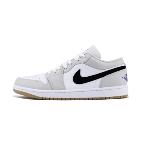 Jordan Air Jordan 1 Slip Resistant Abrasion Resistant Low top Vintage Basketball Shoes Unisex White Gray