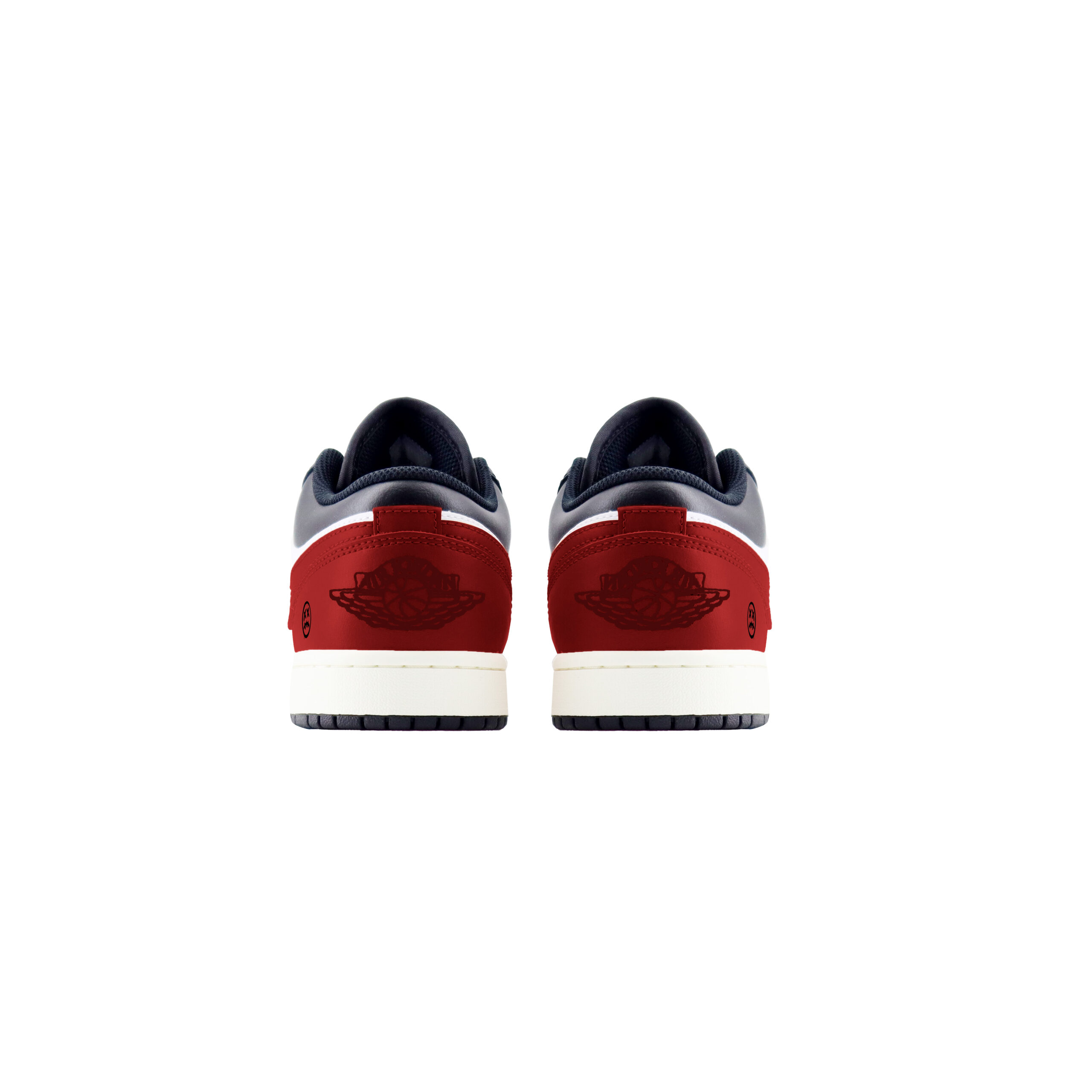 Jordan Air Jordan 1 Low Fashion Trend Abrasion Resistant Low top Vintage Basketball Shoes Unisex Black Red