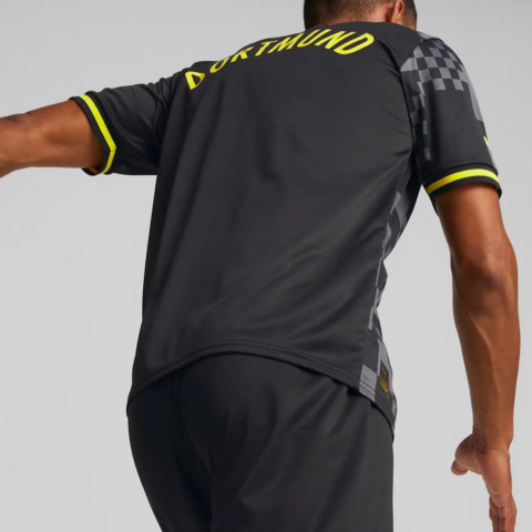 PUMA Retro Soccer Jerseys Borussia Dortmund Away Fan Version Men’s Black