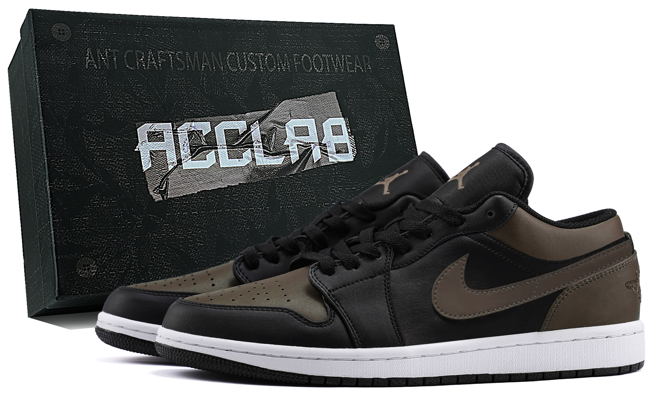 Jordan Air Jordan 1 Lightweight Low top Vintage Basketball Shoes Unisex Mocha