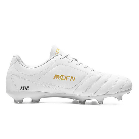 ATAY Slip Resistant Abrasion Resistant Slip Resistant Abrasion Resistant Soccer Shoes Unisex White