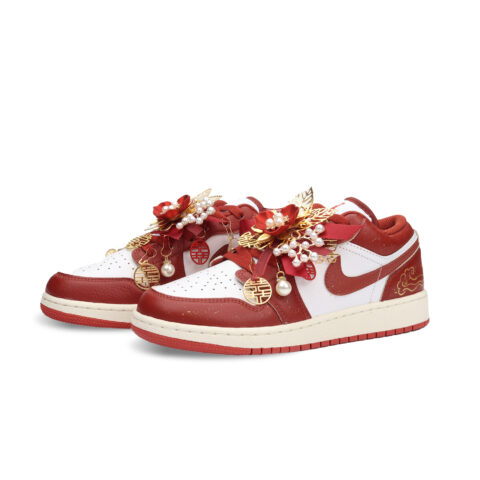 Jordan Air Jordan 1 Love Forever Cushioning, Wear Resistant Low top Vintage Basketball Shoes Women’s Red