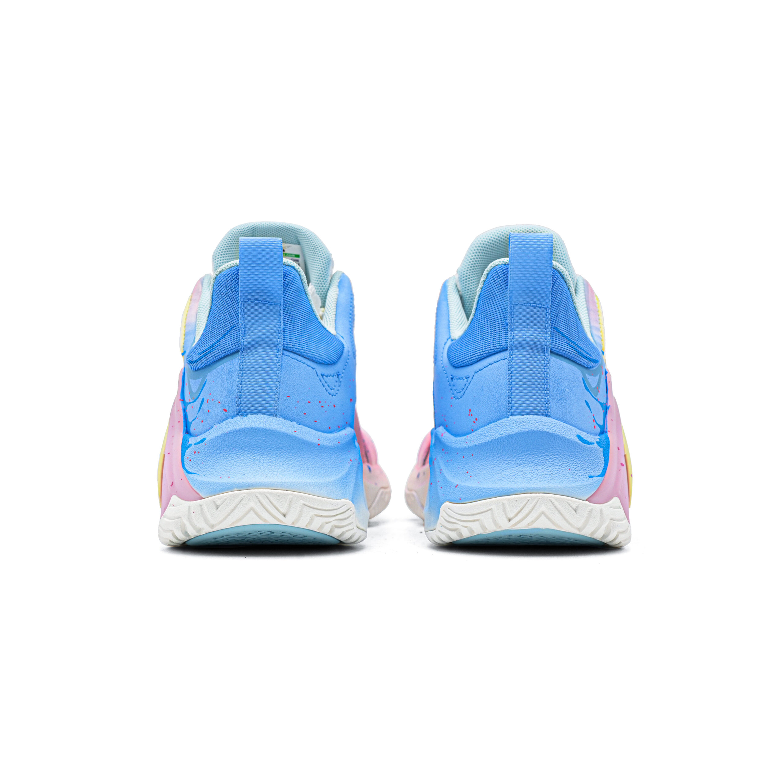 Anta Airspace 4 Berry Boba Fabric Slip Resistant Abrasion Resistant Low top Basketball Shoes Unisex Pink Blue