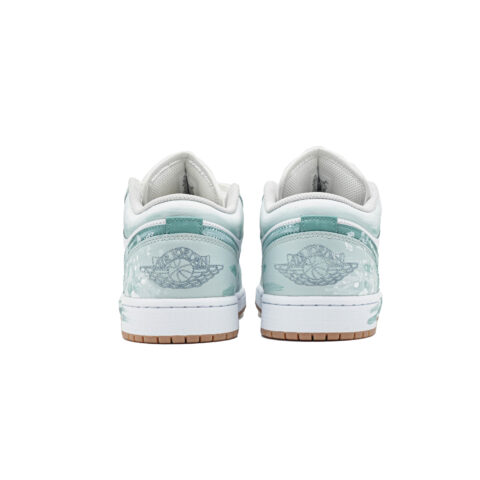 Jordan Air Jordan 1 Cool Play Koala, Celadon Jade Abrasion Resistant Low top Vintage Basketball Shoes Men’s White Green