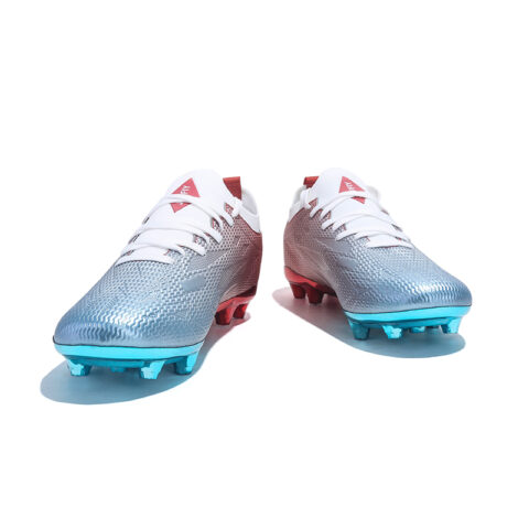 Jifffly Soft Ground Abrasion Resistant Support Lightweight Soccer Shoes Unisex Electric Glow Red Blue