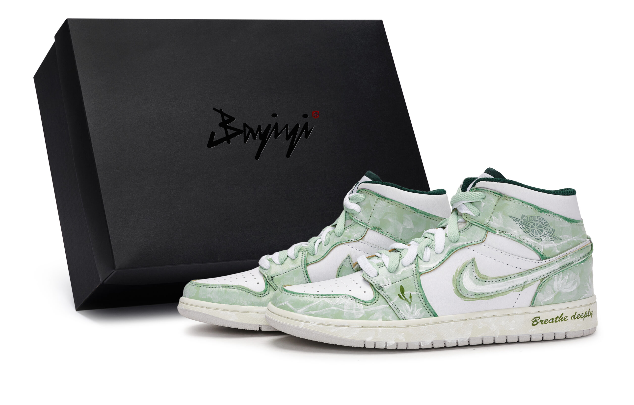 Jordan Air Jordan 1 Vintage Basketball Shoes Unisex Mid Top White/Green