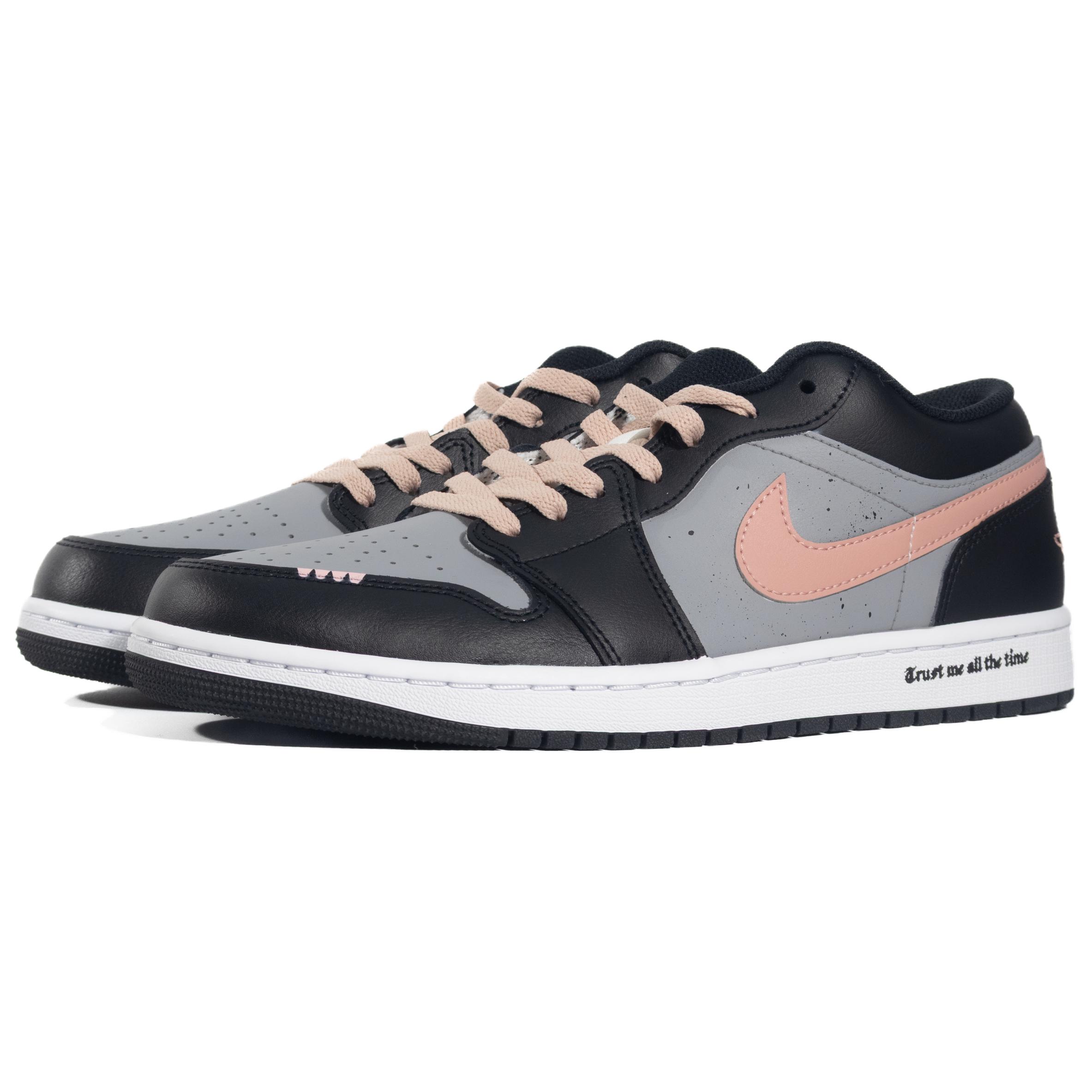 Jordan Air Jordan 1 Low top Vintage Basketball Shoes Men’s Black Pink