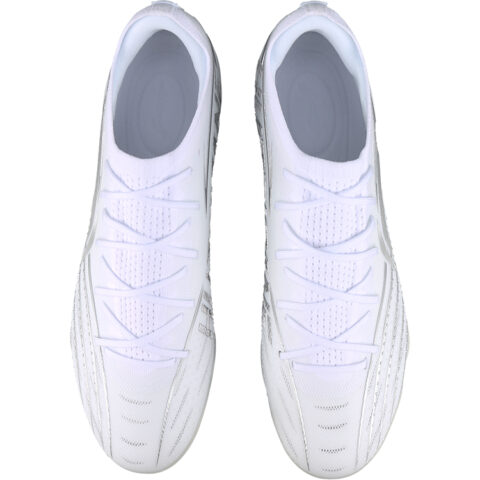 Li Ning TF Turf Artificial Turf Slip Resistant Abrasion Resistant Soccer Shoes Men’s White Silver