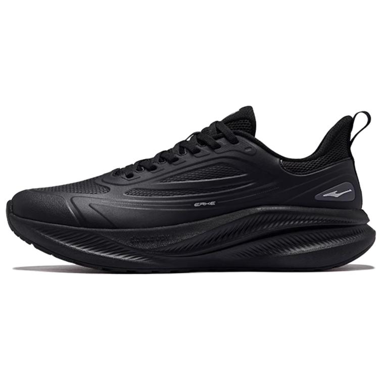 Erke Cushioning Abrasion Resistant Cushioning, Wear Resistant Low top Casual Running Shoes Men’s Jet Black