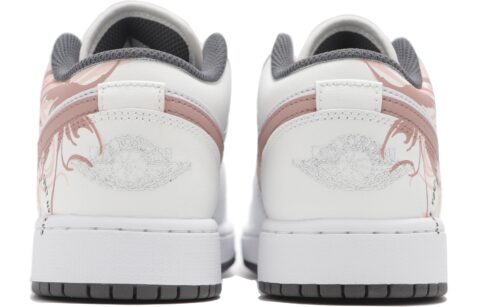 Jordan Air Jordan 1 Abrasion Resistant Low top Vintage Basketball Shoes Unisex White Pink