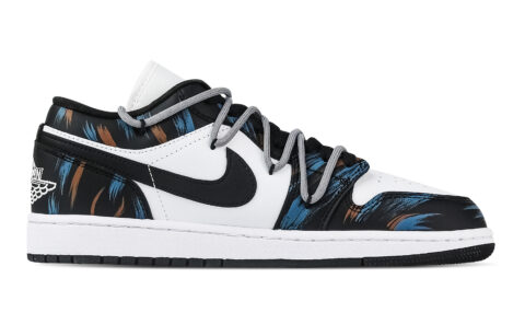 Jordan Air Jordan 1 Sea Dark Fire Low top Vintage Basketball Shoes Unisex Black