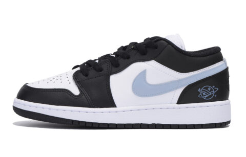 Jordan Air Jordan 1 Abrasion Resistant Slip Resistant Low top Vintage Basketball Shoes Men’s Black White Blue