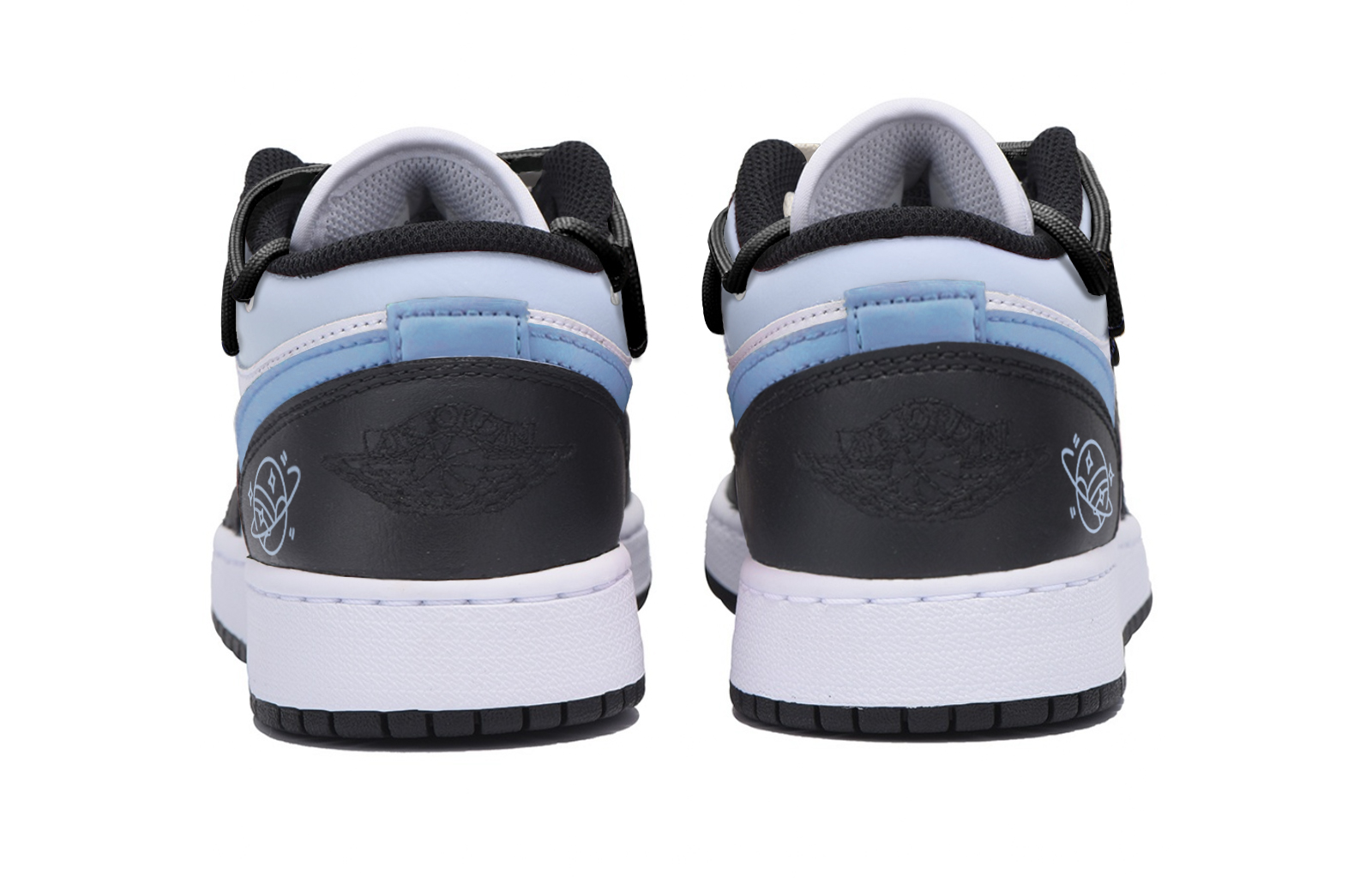 Jordan Air Jordan 1 Abrasion Resistant Low top Vintage Basketball Shoes Men’s Black Blue