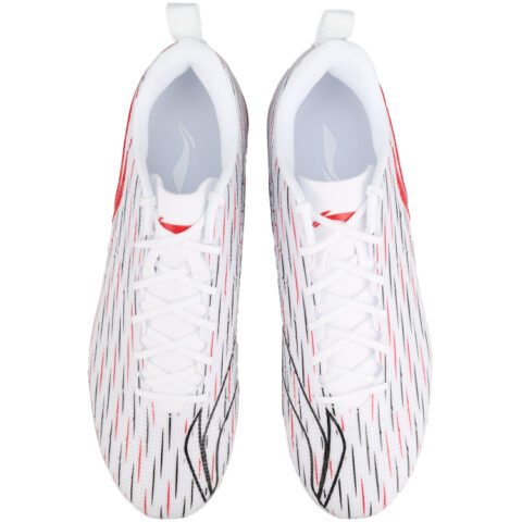 Li Ning MG Multi Ground Artificial Turf TPU Cushioning Slip Resistant Soccer Shoes Unisex White Red