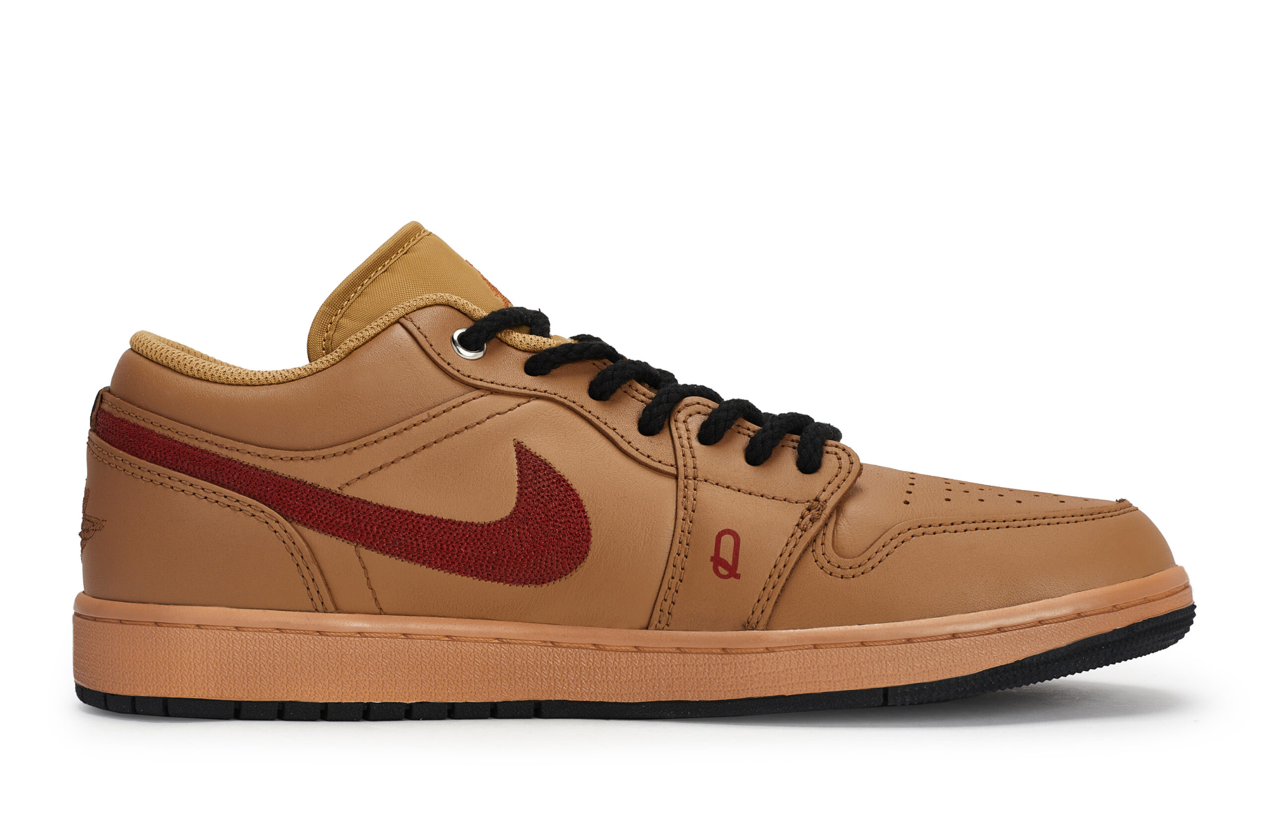Jordan Air Jordan 1 Slip Resistant Abrasion Resistant Low top Vintage Basketball Shoes Men’s Black Brown Tan