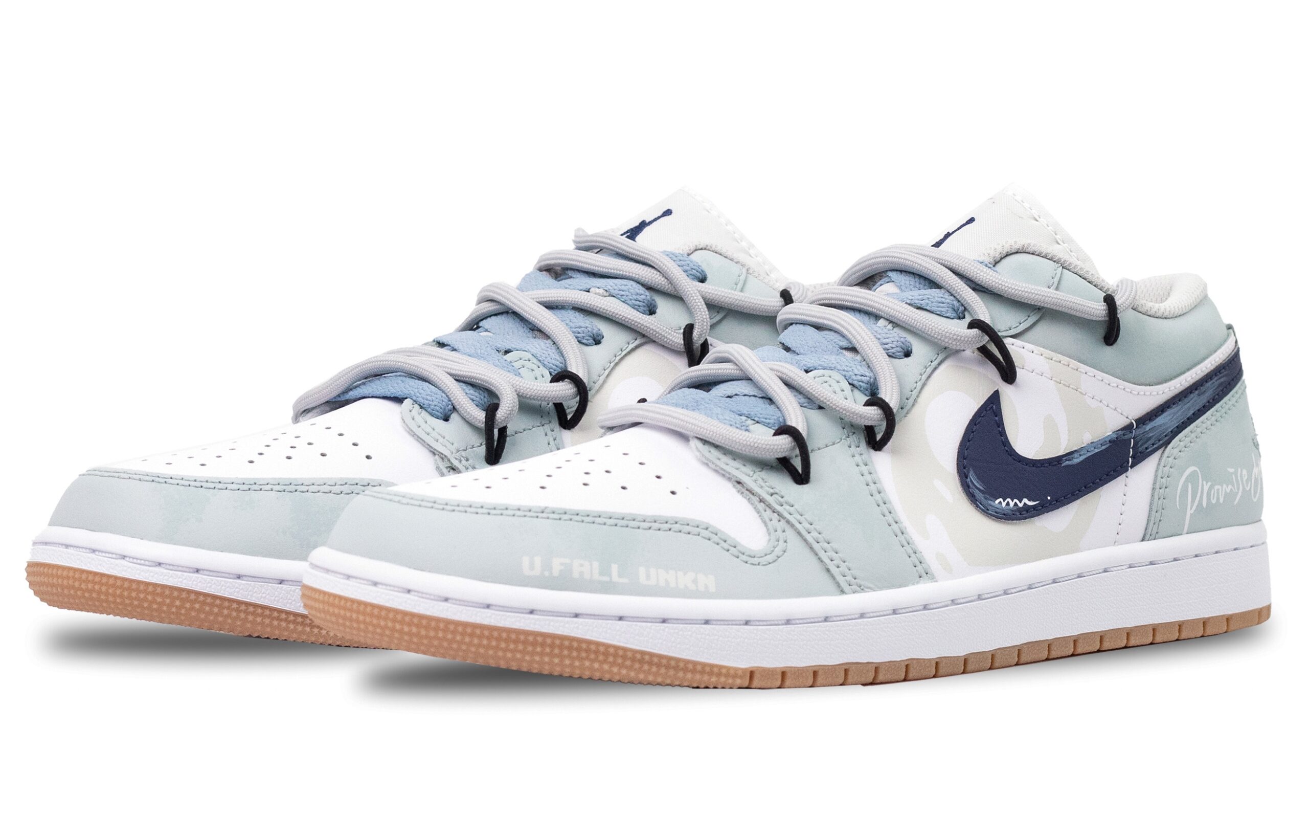 Jordan Air Jordan 1 Maris Sal Track Abrasion Resistant Balance Low top Vintage Basketball Shoes Men’s White Blue