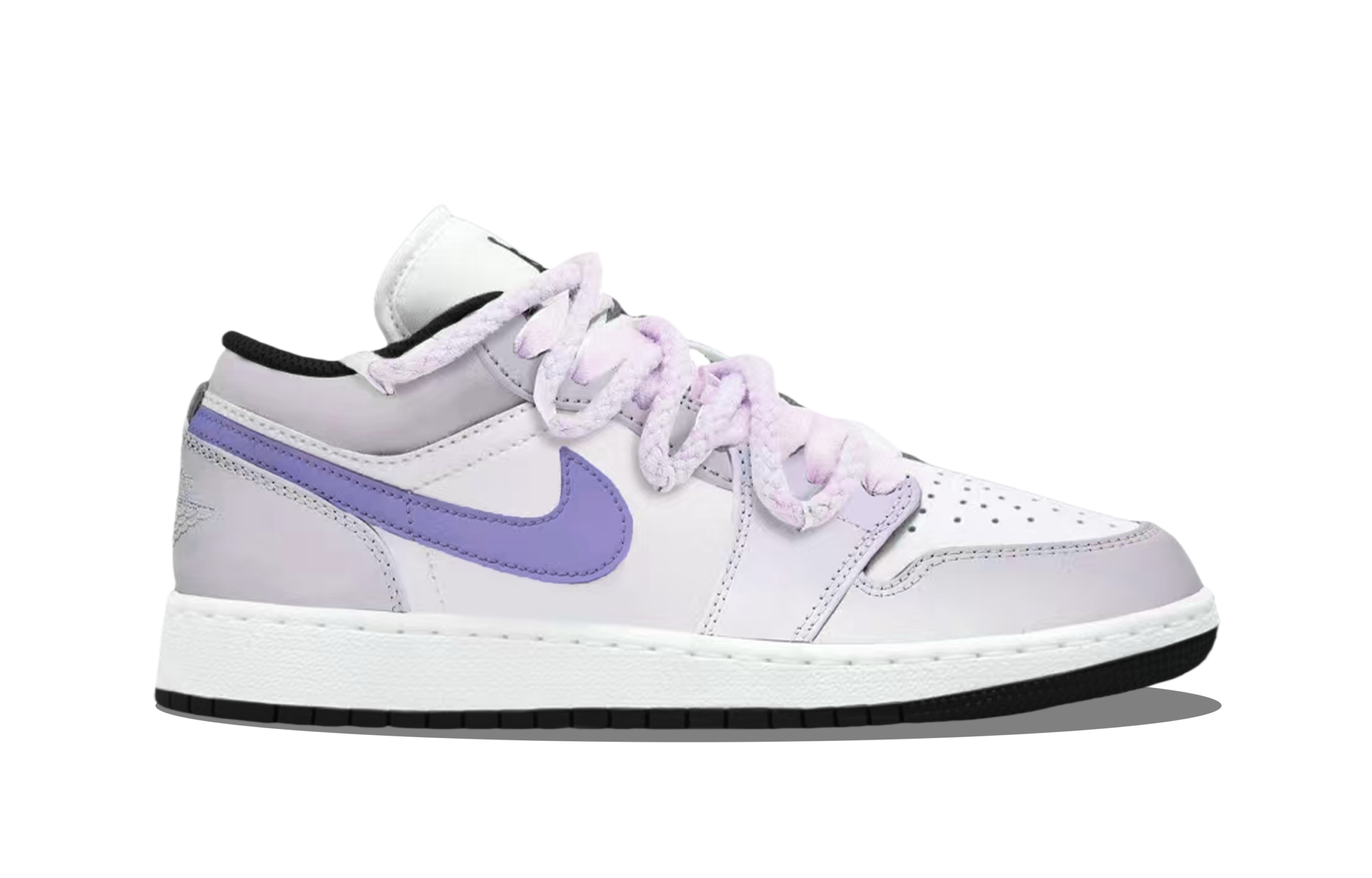 Jordan Air Jordan 1 Low Heartbeat Moment Abrasion Resistant Low top Vintage Basketball Shoes Unisex White Purple