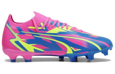 PUMA Ultra Match ENERGY FG/AG Soccer Shoes Unisex Pink Blue Green