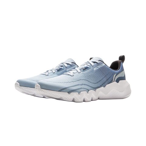 Li Ning Cushioning Slip Resistant Abrasion Resistant Low top Casual Running Shoes Men’s Blue