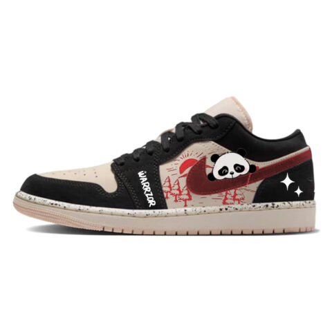 Jordan Air Jordan 1 Sunrise, Cute Bear Cat Anti Slip Wear Resistant Low Top Vintage Basketball Shoes Women’s Black Pink
