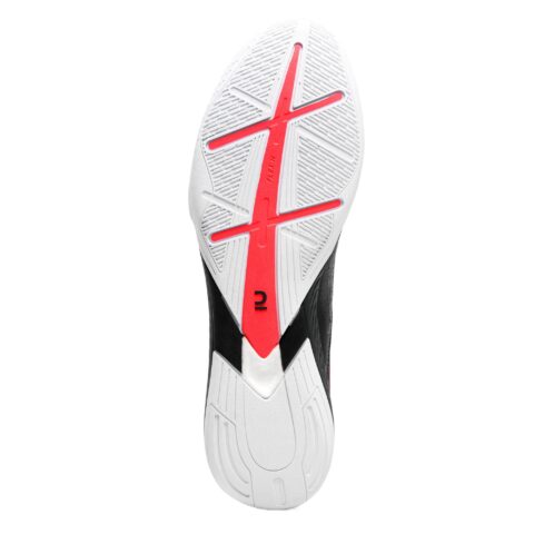 DECATHLON Ginka Pro Cushioning Soccer Shoes Men’s Carbon Gray Fluorescent Coral Powder