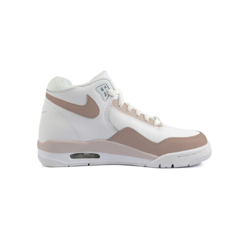 Nike Flight Legacy Slip Resistant Abrasion Resistant Mid top Vintage Basketball Shoes Unisex White Brown