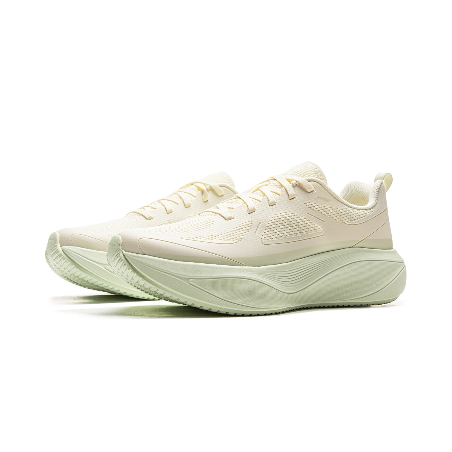 Li Ning Cushioning Slip Resistant Abrasion Resistant Support Lightweight Low top Running Shoes Women’s White Green