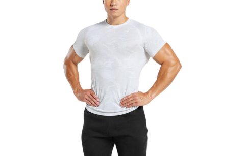 GYMSHARK Workout Clothing Men’s White/Light Gray