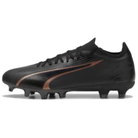 PUMA Ultra Match AG Artificial Ground FG Firm Ground Artificial Turf Abrasion Resistant Soccer Shoes Men’s Black
