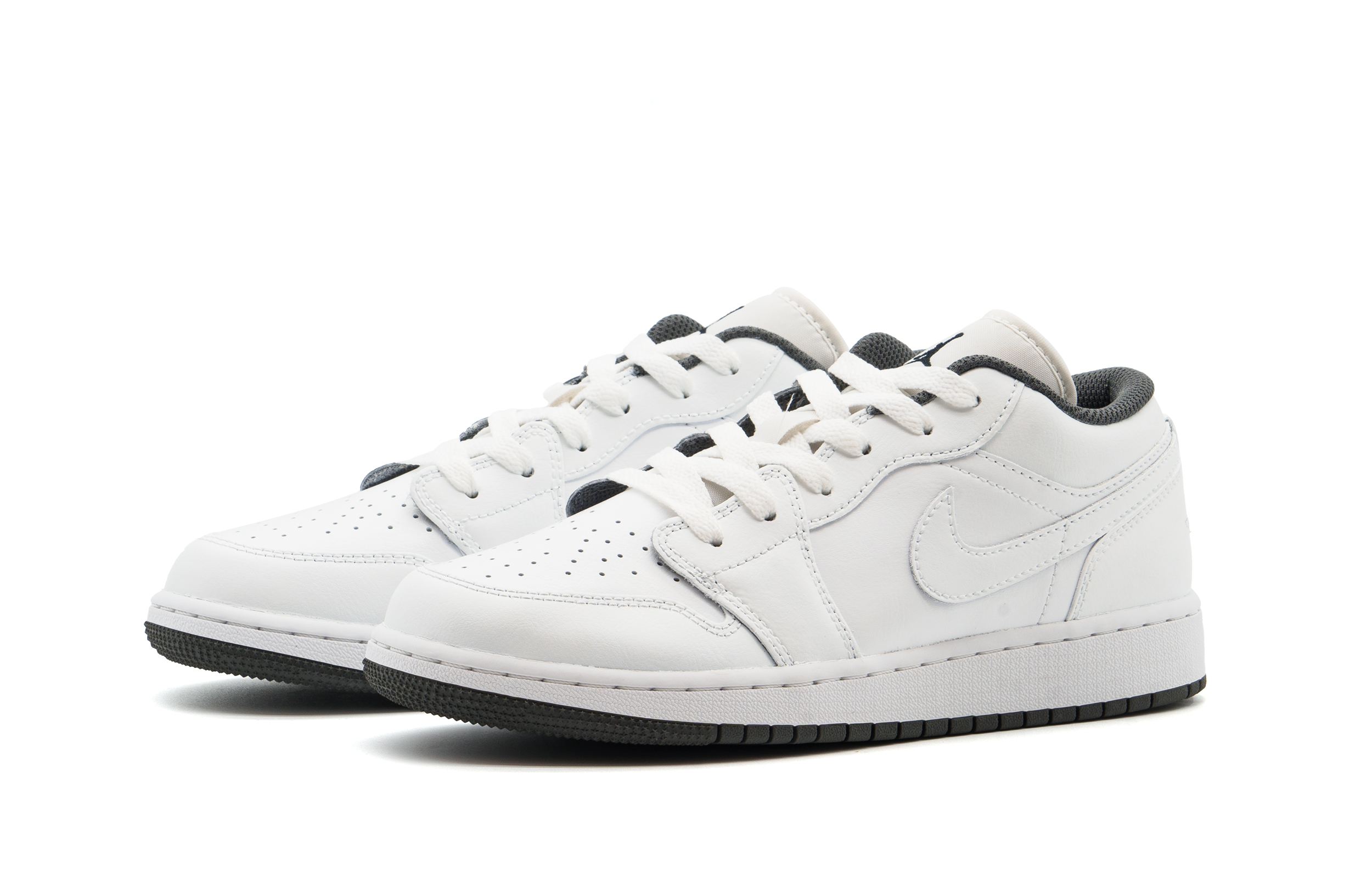 Jordan Air Jordan 1 Leather Low top Vintage Basketball Shoes Unisex White