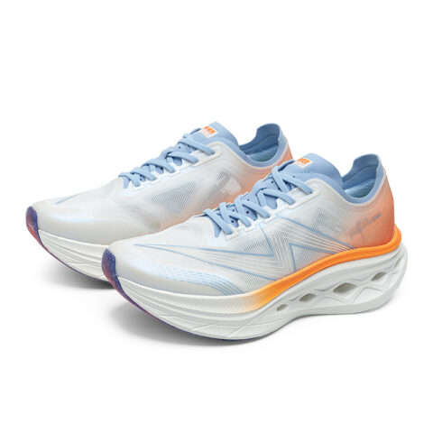 ANGSHAN Coverage Rebound Height Increasing Lightweight Slip Resistant Running Shoes Men’s White Blue