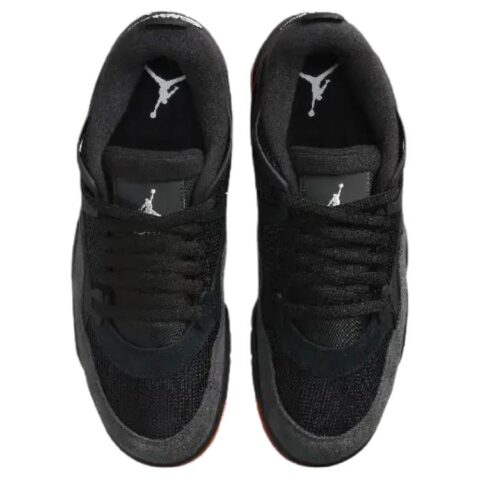 Jordan Air Jordan 4 Slip Resistant Abrasion Resistant Low top Vintage Basketball Shoes Unisex Black