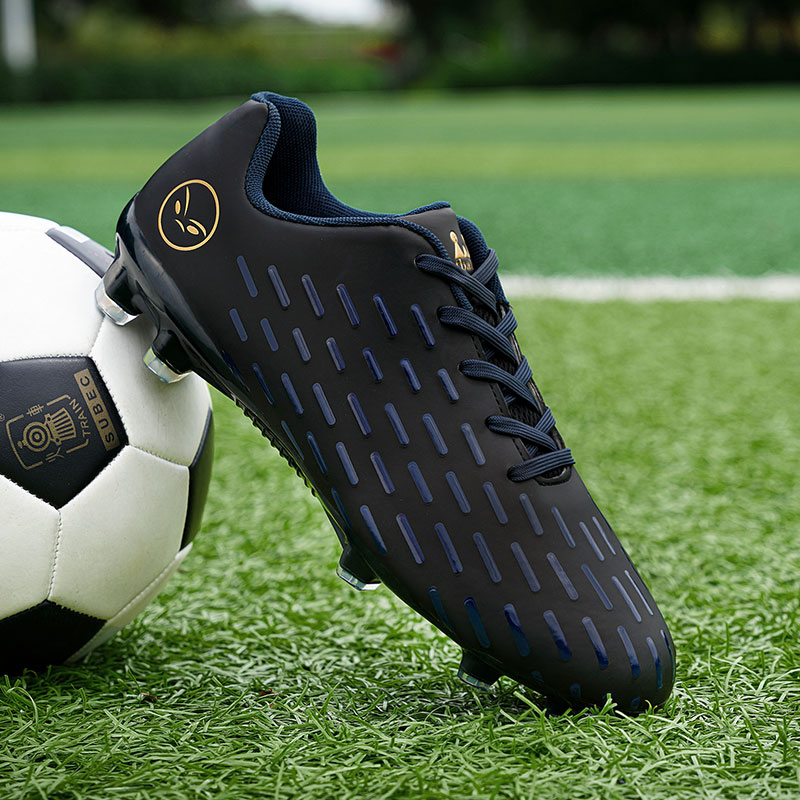 BIANSULONG FG Firm Ground Natural Ground Indoor TPU Soccer Shoes Unisex Black Gold