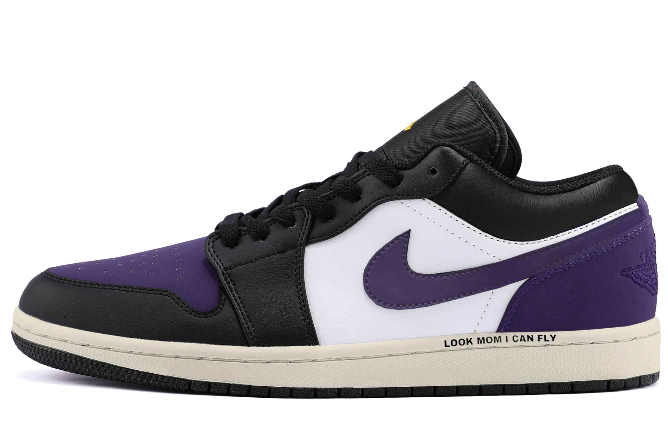 Jordan Air Jordan 1 Abrasion Resistant Abrasion Resistant Low top Vintage Basketball Shoes Unisex Black Purple