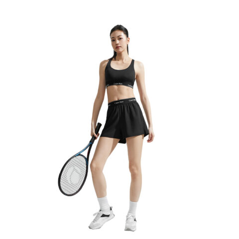 Calvin Klein logo-waistband sports bra