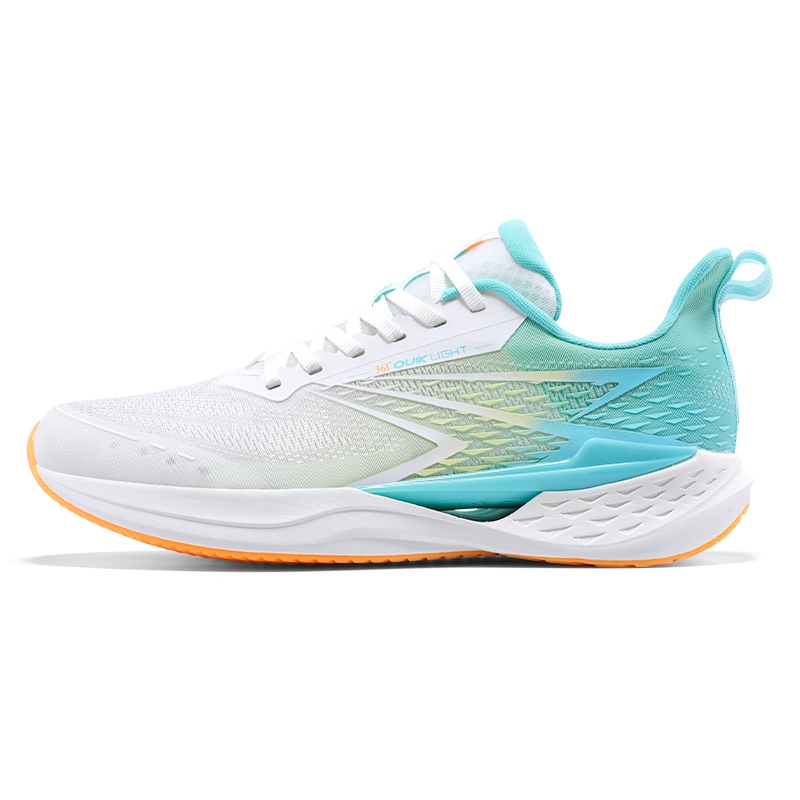 361° Cushioning Breathable Low top Sprint Running Shoes Men's White Green