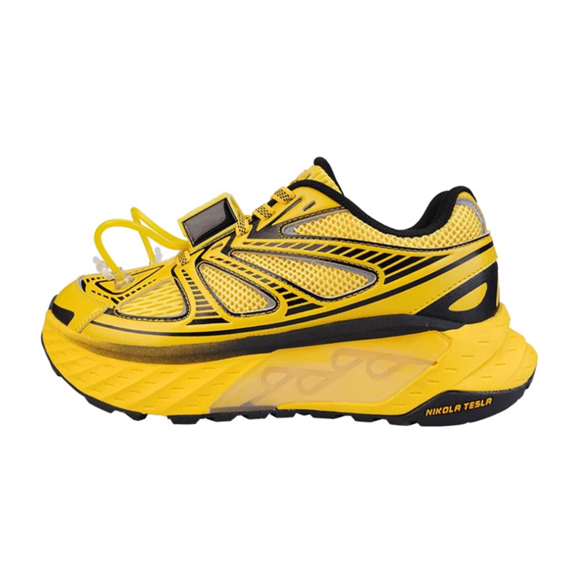 JNDO Cushioning Slip Resistant Abrasion Resistant Low top Casual Running Shoes Unisex Yellow Black