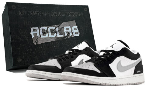 Jordan Air Jordan 1 Abrasion Resistant Low top Vintage Basketball Shoes Unisex Black Gray