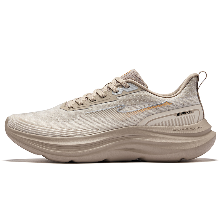 Erke Cloud Motion V2 Comfortable Cushioning, Wear Resistant Low top Casual Running Shoes Men’s Light Linen Eggnog Gray