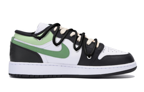 Jordan Air Jordan 1 Abrasion Resistant Slip Resistant Low top Vintage Basketball Shoes Men’s Black Green