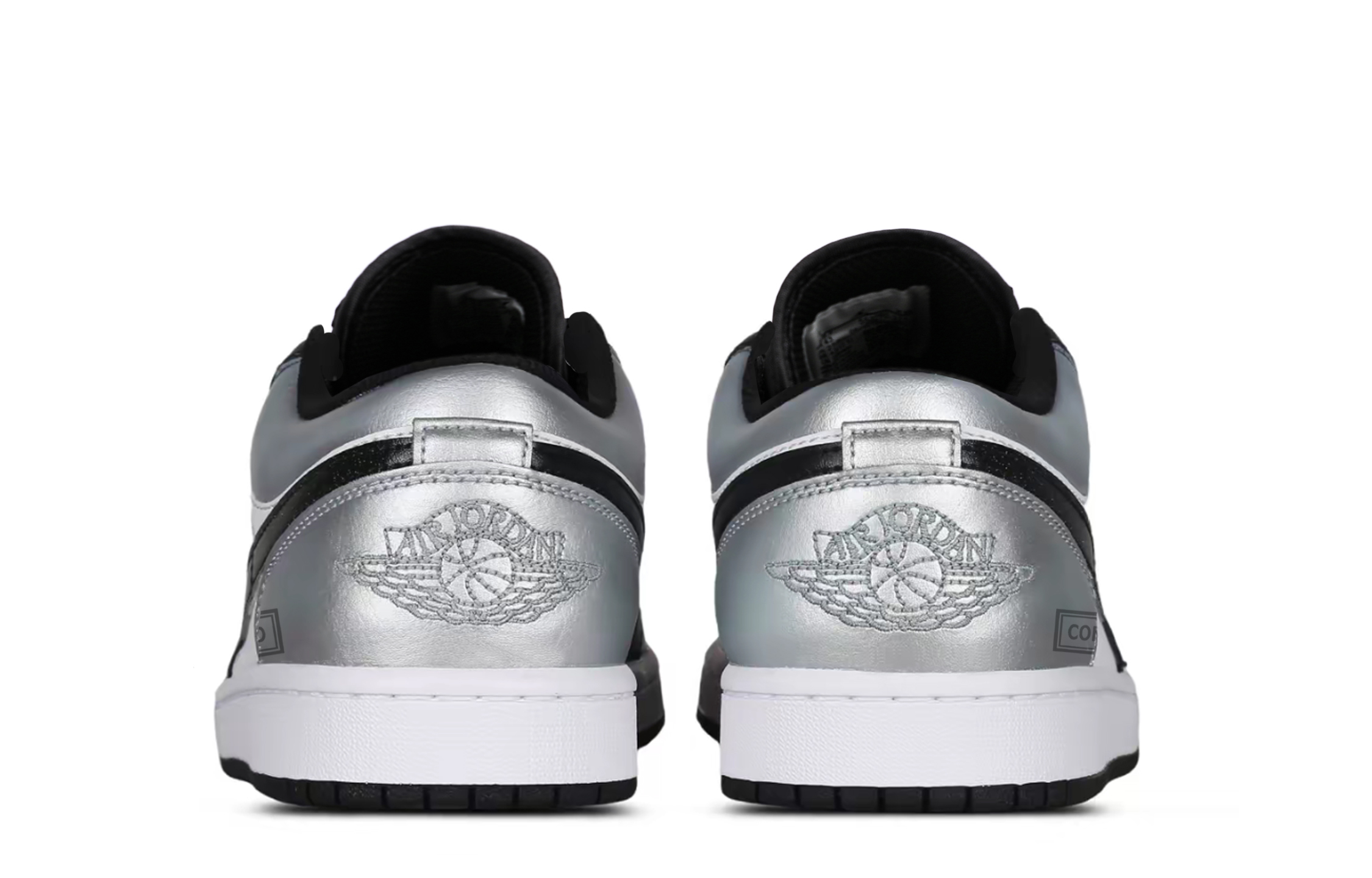 Jordan Air Jordan 1 Abrasion Resistant Abrasion Resistant Low top Vintage Basketball Shoes Unisex Liquid Silver