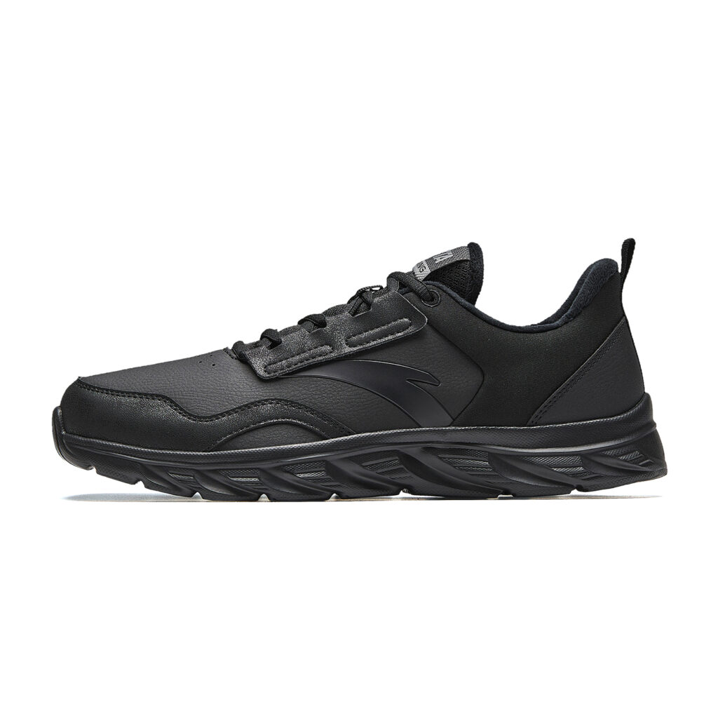 Anta Basic Running, Leather Upper, Fleece Lined, Lightweight, Soft Sole, Cushioning, Versatile Casual Running Shoes