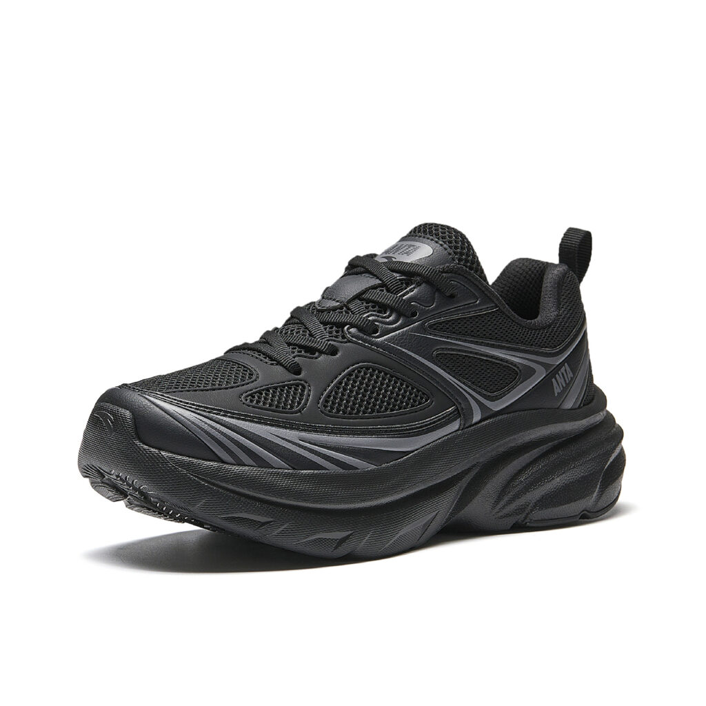 Anta Textile, Synthetic Leather Breathable And Slip Resistant Casual Fashion Trend Women’s Basic Black