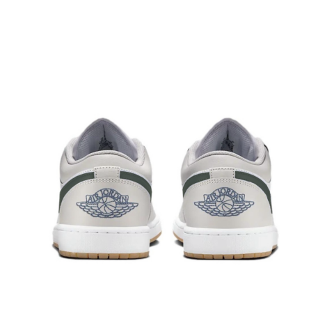 Jordan Air Jordan 1 Slip Resistant Abrasion Resistant Low top Vintage Basketball Shoes Unisex White Green