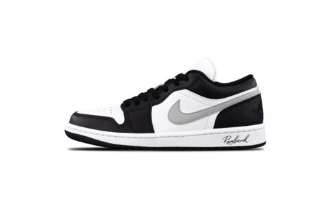 Jordan Air Jordan 1 Black Gray Player Low top Vintage Basketball Shoes Unisex Gray