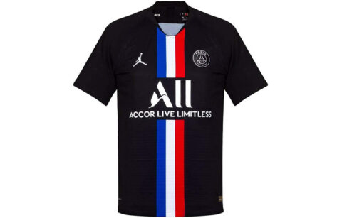 Jordan Paris Saint Germain Soccer Jerseys Men's Black Moderate Straight Fit