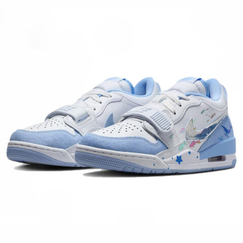 Jordan Legacy 312 Abrasion Resistant Slip Resistant Low top Vintage Basketball Shoes Women’s White Blue